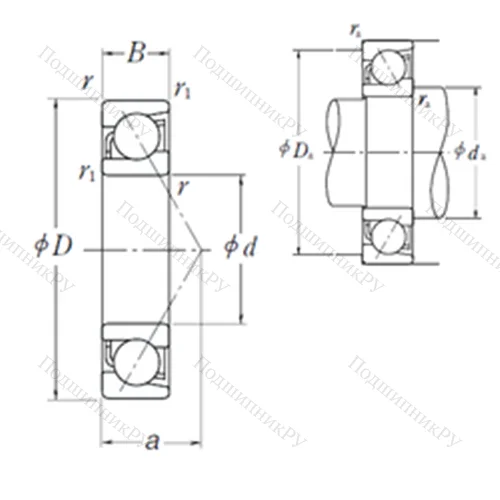 Подшипник шариковый радиально-упорный BA 760-1