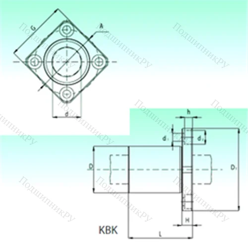 Подшипник шариковый линейный KBK 16-PP от производителя  NBS Подшипник шариковый линейный KBK 16-PP от производителя  NBS