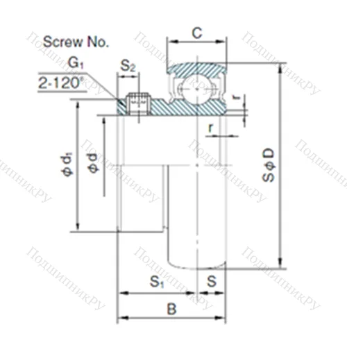 Подшипник шариковый радиальный B 7