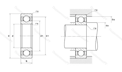 Высокотемпературный  подшипник 6306 F 604