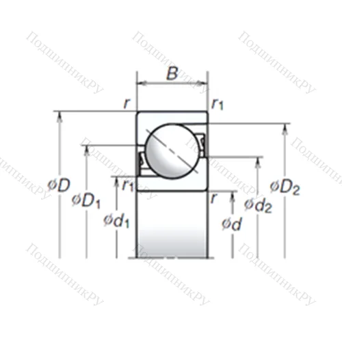 Подшипник шариковый упорно-радиальный 100TAC 03CMC