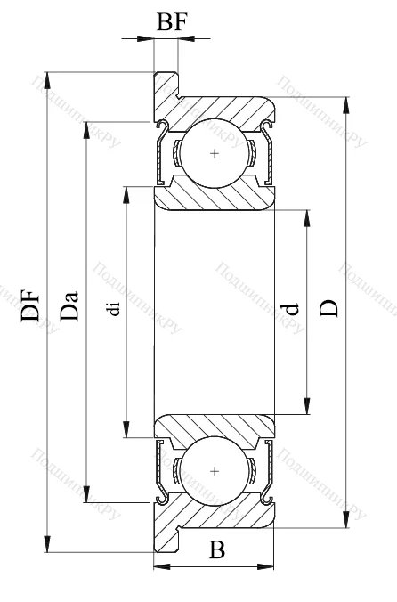 Однорядный шариковый подшипник F 624 ZZ (1340 ZZ (RF)) от производителя  NMB