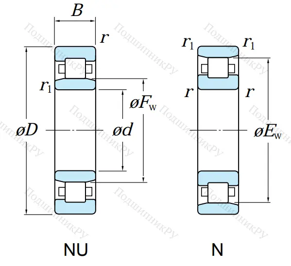 Цилиндрический роликовый подшипник 2317 КМ (N 317) в Хабаровске