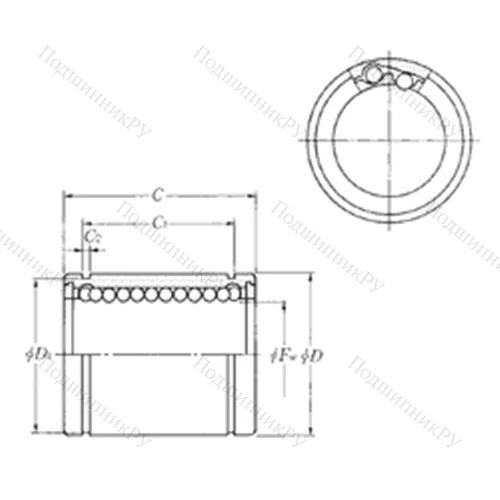 Подшипник шариковый линейный KLM 04