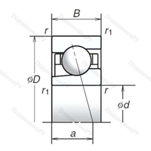 Подшипник шариковый радиально-упорный 8BGR 10X