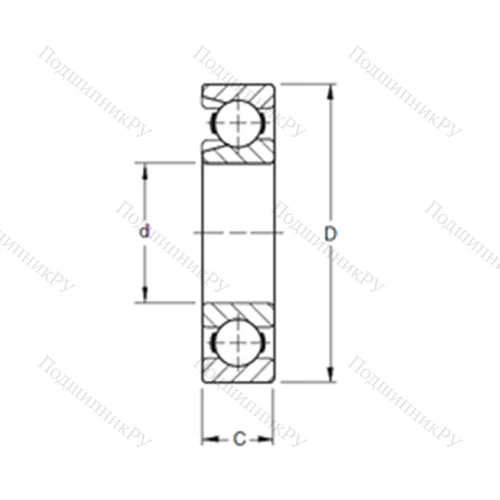 Подшипник шариковый радиальный 308W