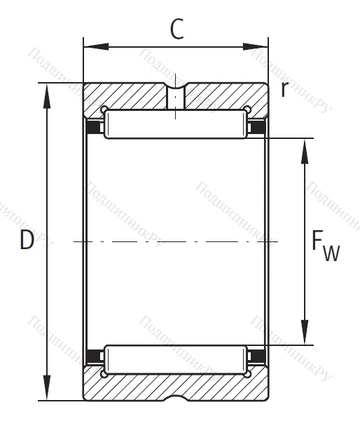Игольчатый подшипник NK 70/25 XL