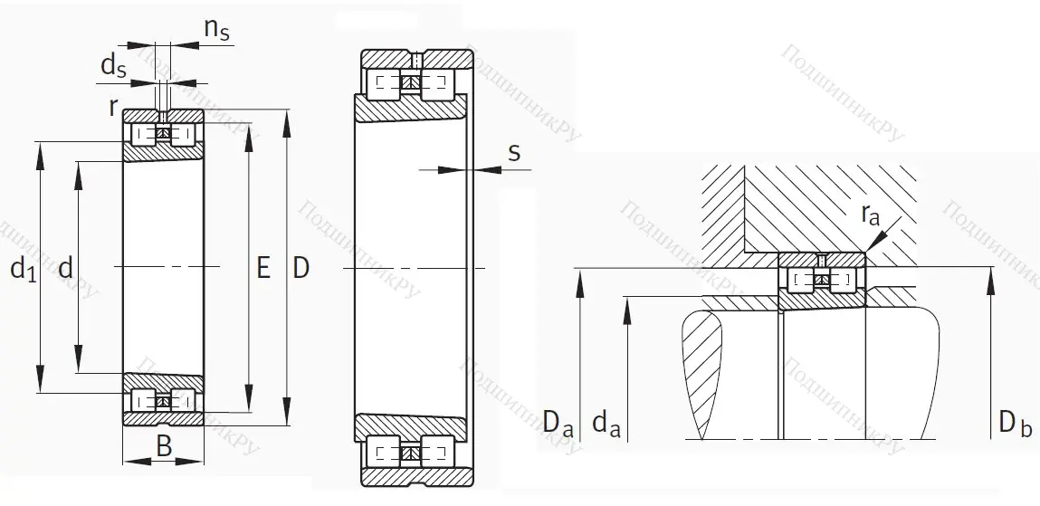 Роликовый цилиндрический подшипник NN 3011 AS-K-M-SP от производителя  FAG