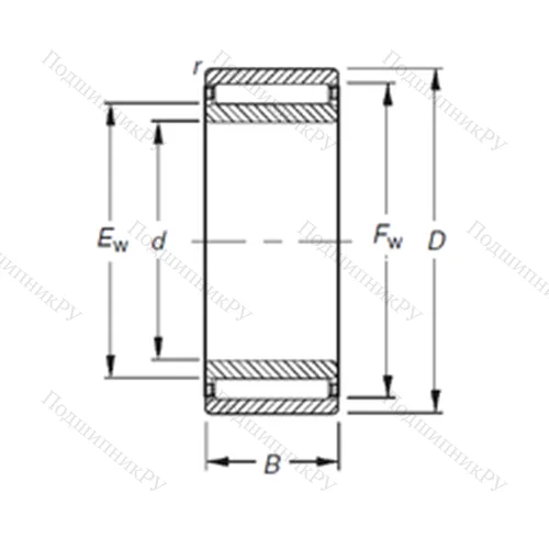 Подшипник игольчатый радиальный NAO 50X 78X 20