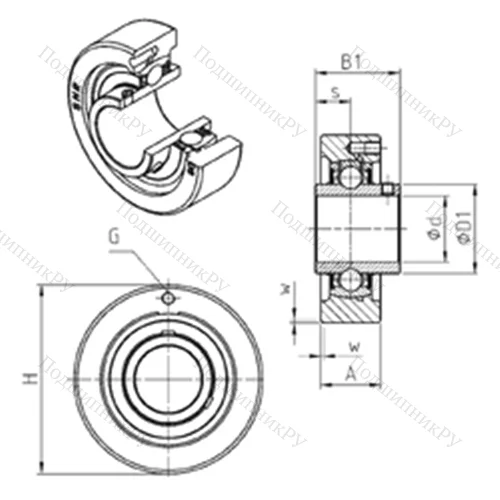 Подшипниковый узел шариковый радиальный UCC 308 от производителя  SNR