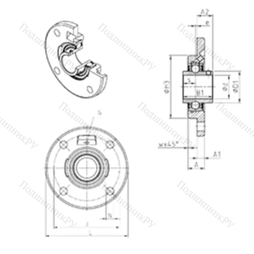 Подшипниковый узел шариковый радиальный UCFCE 206