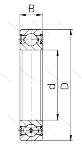 Шариковый однорядный подшипник 180208 (6208 2RS) в Хабаровске