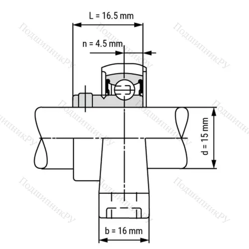 Подшипниковый узел KP 002-ST - Вал: 15 мм от производителя  LPZ