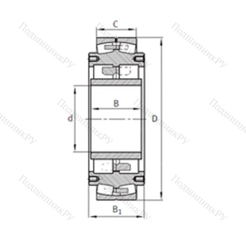 Подшипник роликовый радиальный самоцентрирующийся Z-531168.04.DRGL