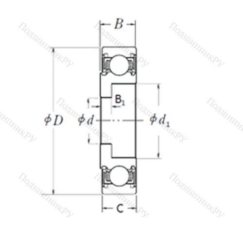 Подшипник шариковый радиальный 22TM 15