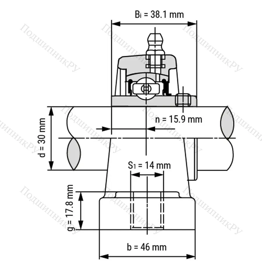 Подшипниковый узел SSUCPPL 206-B - Вал: 30 мм
