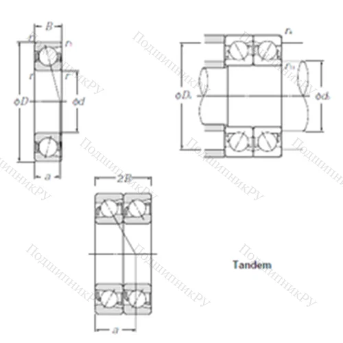 Подшипник шариковый радиально-упорный 7822CDT от производителя  CYSD Подшипник шариковый радиально-упорный 7822CDT от производителя  CYSD