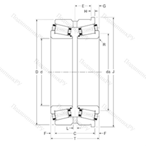 Подшипник роликовый радиально-упорный 110050/110100H от производителя  Gamet