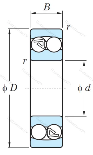 Двухрядный шариковый подшипник 2310 MG от производителя  KOYO