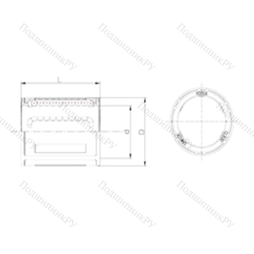 Подшипник шариковый линейный CLB 25UU от производителя  Samick Подшипник шариковый линейный CLB 25UU от производителя  Samick