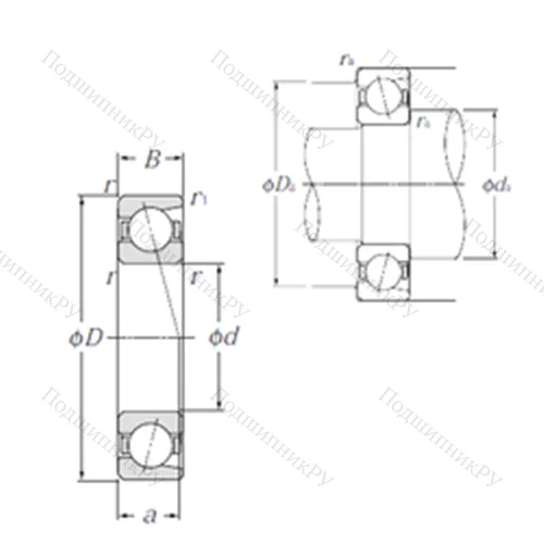 Подшипник шариковый радиально-упорный 7220C