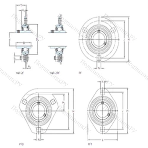Подшипниковый узел шариковый радиальный PFD 1.1/4 TF