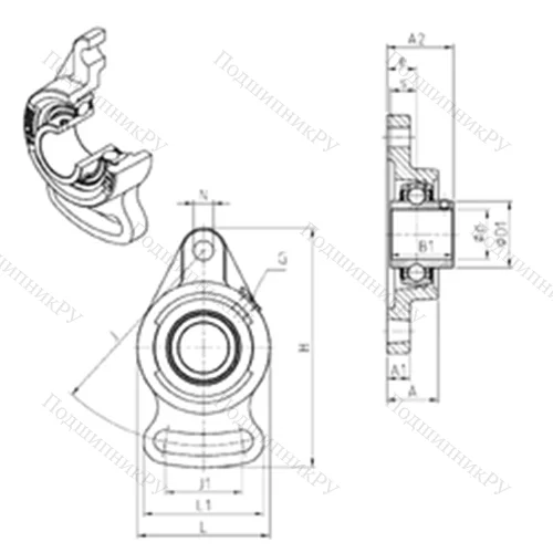 Подшипниковый узел шариковый радиальный UCFA 209 от производителя  SNR
