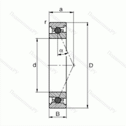 Подшипник шпиндельный HC 7016-E-T-P 4S от производителя  FAG Подшипник шпиндельный HC 7016-E-T-P 4S от производителя  FAG