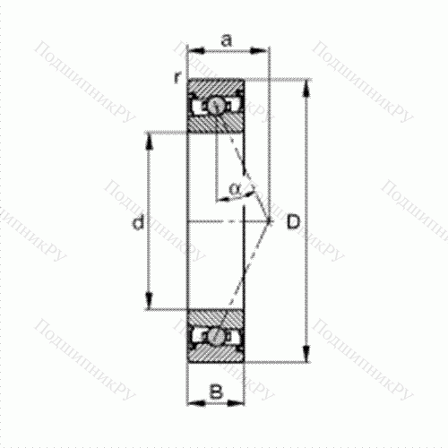 Подшипник шпиндельный HCS 71919-E-T-P 4S от производителя  FAG Подшипник шпиндельный HCS 71919-E-T-P 4S от производителя  FAG