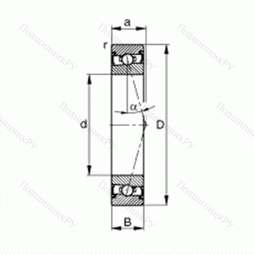 Подшипник шпиндельный HSS 7016-C-T-P 4S от производителя  FAG Подшипник шпиндельный HSS 7016-C-T-P 4S от производителя  FAG