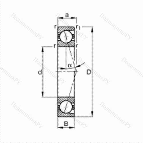 Подшипник шпиндельный B 7001-C-T-P 4S от производителя  FAG Подшипник шпиндельный B 7001-C-T-P 4S от производителя  FAG