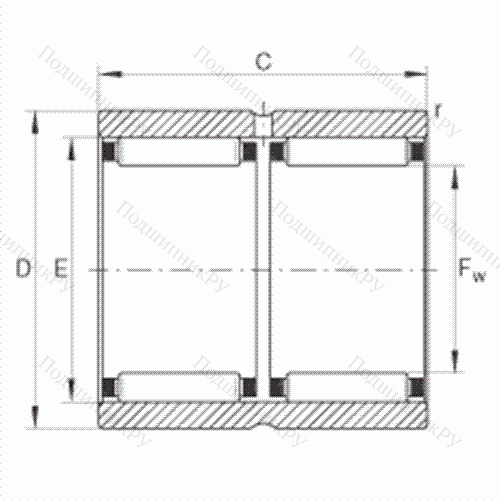 Подшипник роликовый игольчатый RNAO 45X 62X 40-ZW-ASR 1