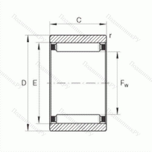 Подшипник роликовый игольчатый RNAO 16X 28X 12 от производителя  INA Подшипник роликовый игольчатый RNAO 16X 28X 12 от производителя  INA