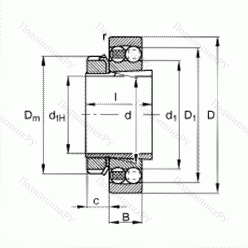 Подшипник шариковый радиально-сферический 1205-K-TVH-C 3 + H 205 от производителя  FAG Подшипник шариковый радиально-сферический 1205-K-TVH-C 3 + H 205 от производителя  FAG