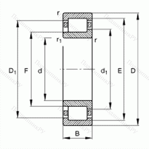 Подшипник роликовый радиальный NJ 2309-E-TVP 2 от производителя  FAG Подшипник роликовый радиальный NJ 2309-E-TVP 2 от производителя  FAG