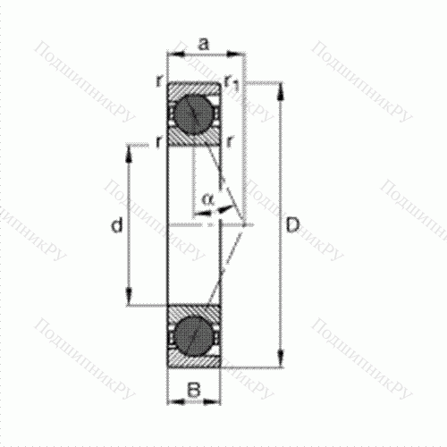 Подшипник шпиндельный HCB 7016-E-T-P 4S от производителя  FAG Подшипник шпиндельный HCB 7016-E-T-P 4S от производителя  FAG